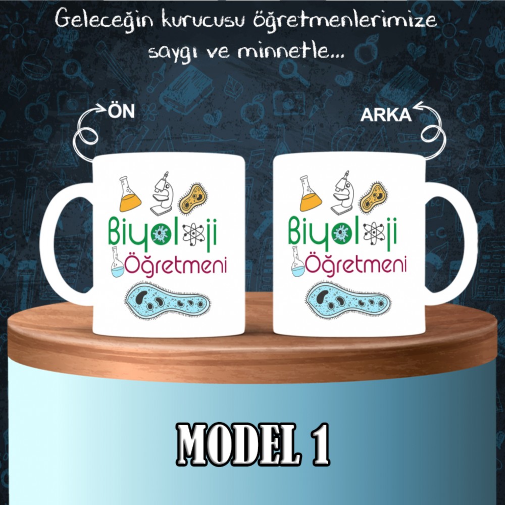 Biyoloji Öğretmenlerine Özel Tasarımlı Baskılı Kupa Bardak – MiksHediye