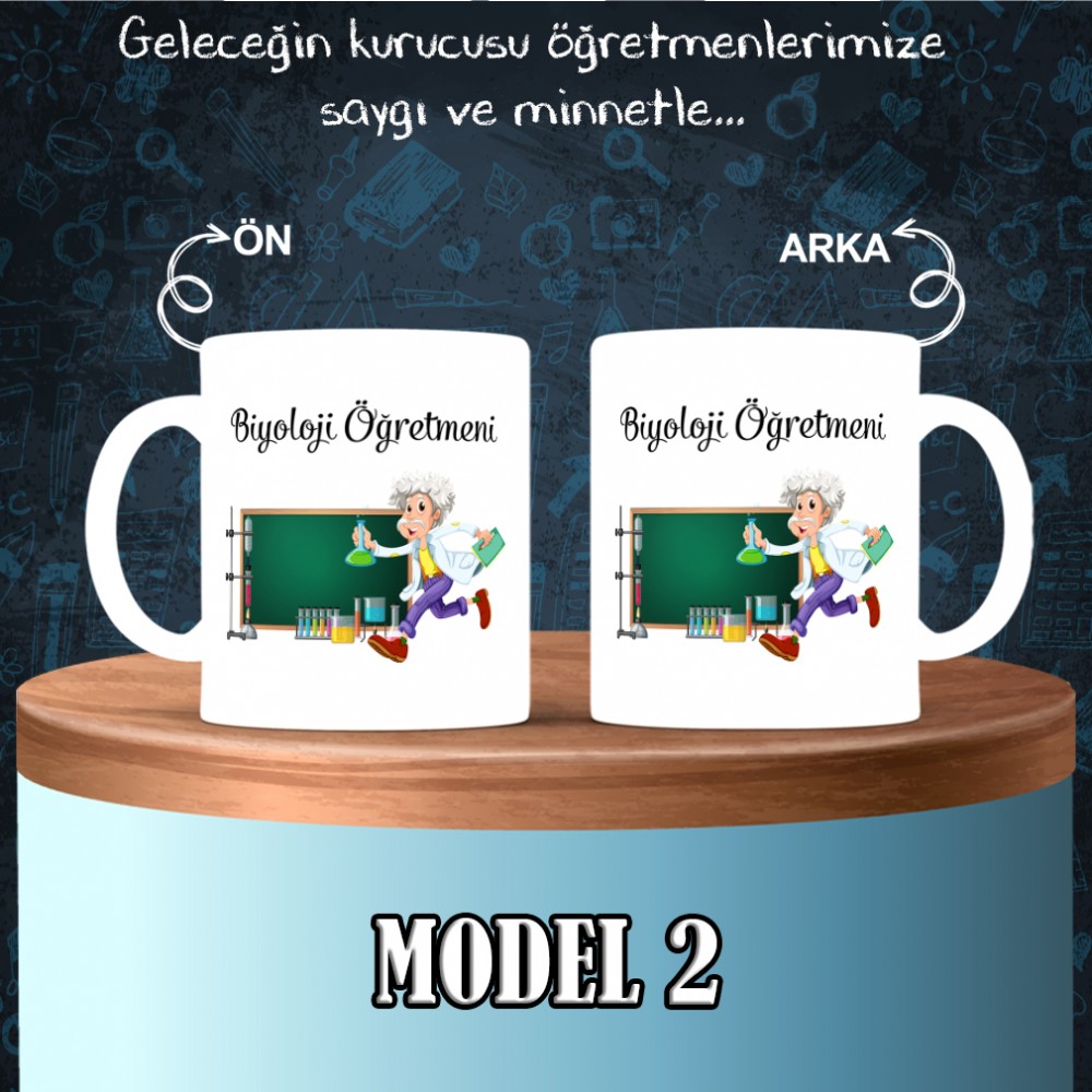 Biyoloji Öğretmenlerine özel baskılı seramik kupa bardak