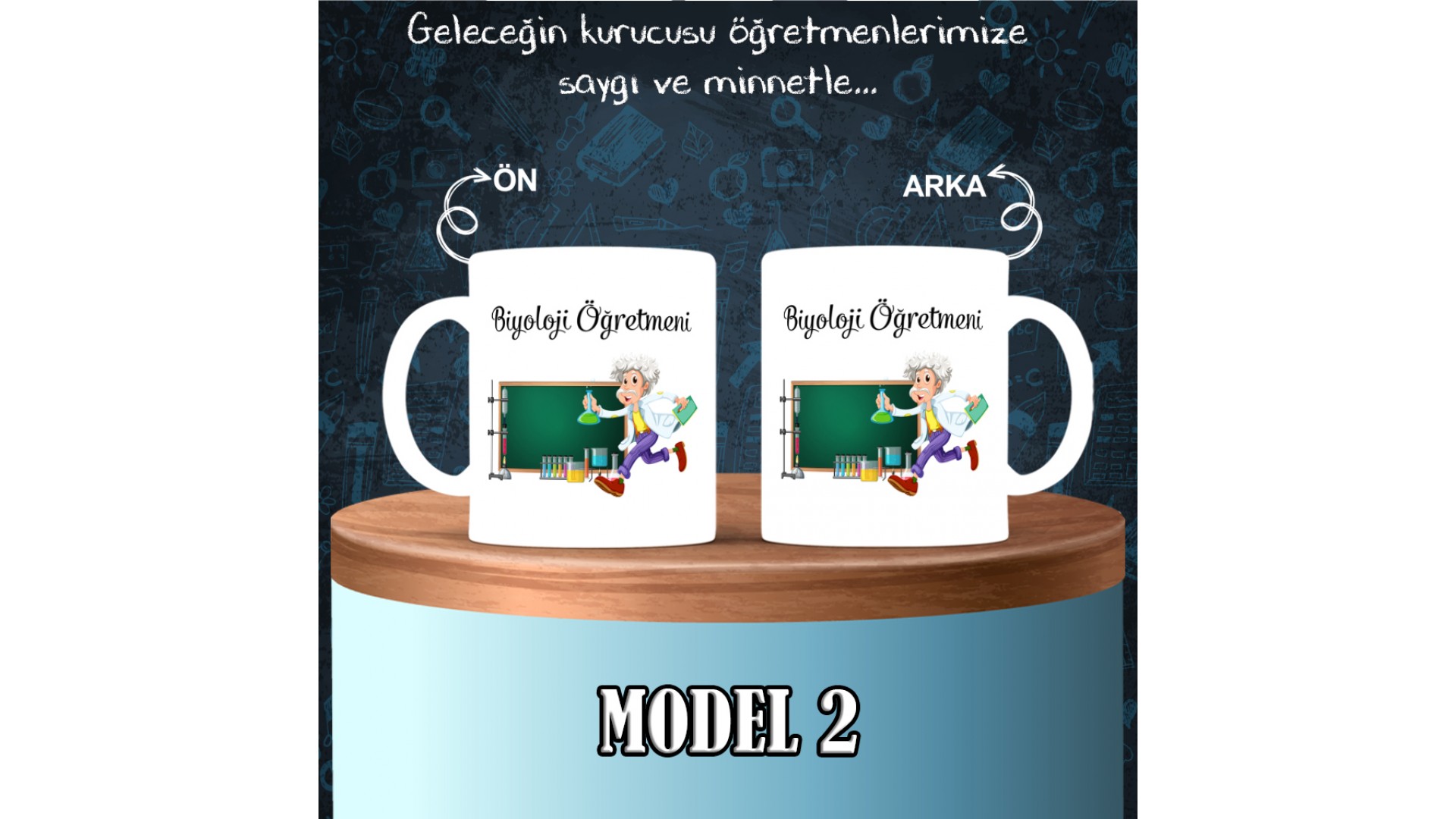 Biyoloji Öğretmenlerine özel baskılı seramik kupa bardak
