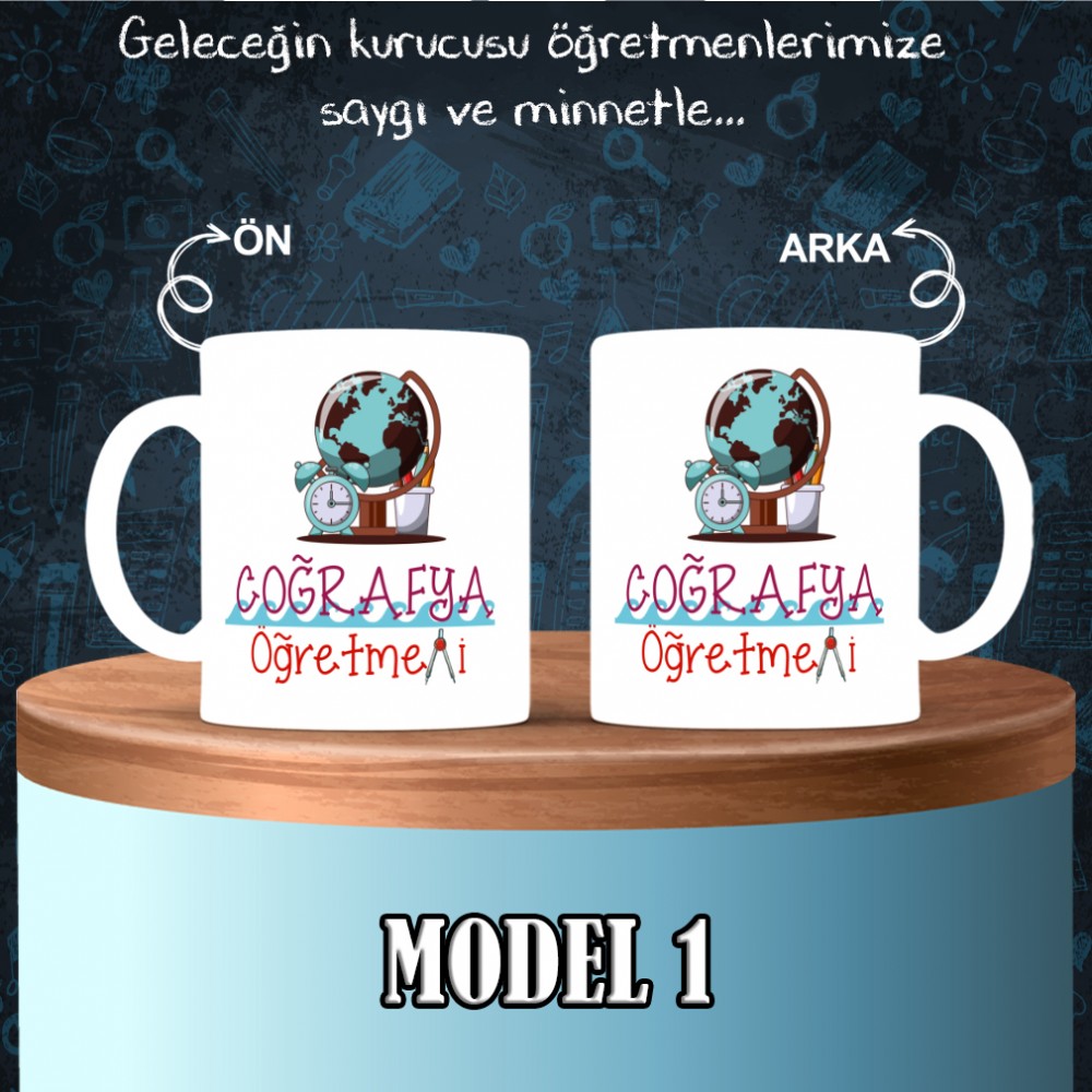 Coğrafya Öğretmenlerine Özel Tasarımlı Baskılı Kupa Bardak – MiksHediye
