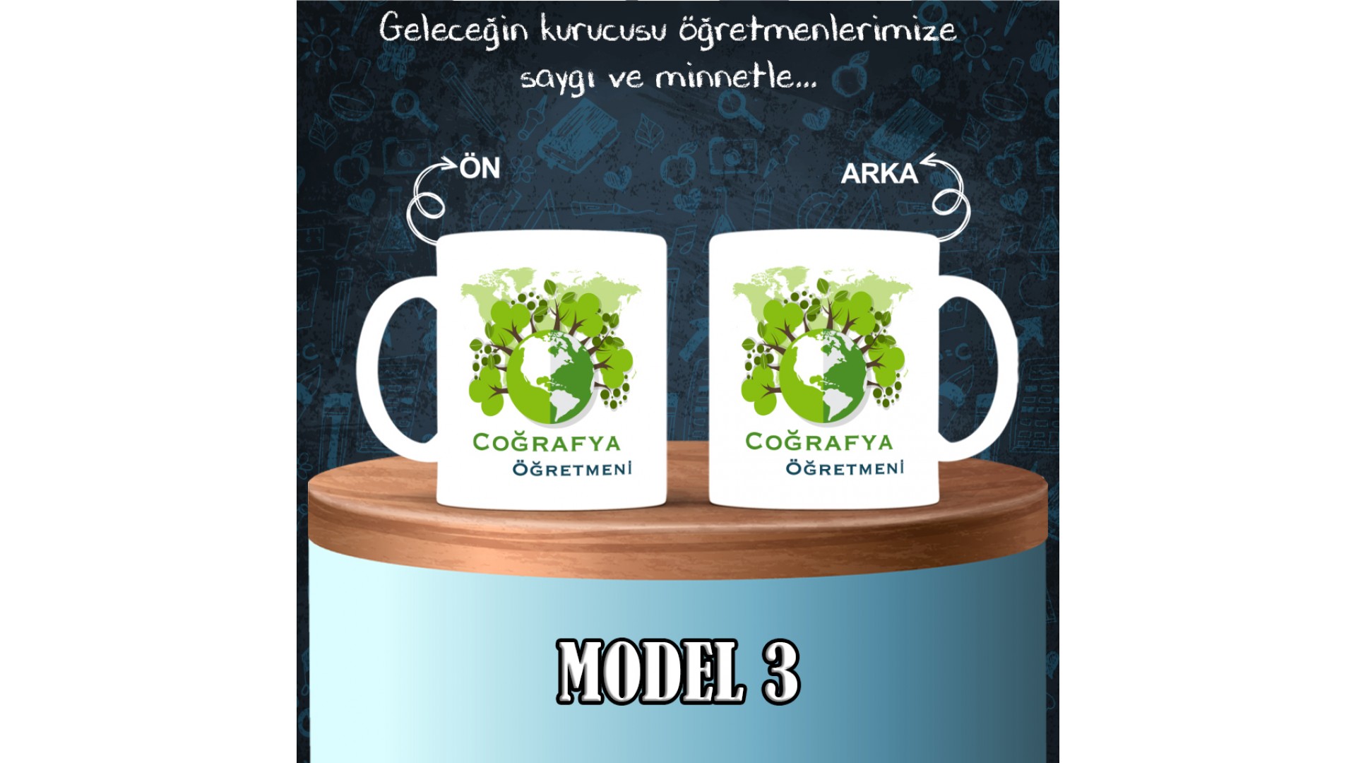 Biyoloji Öğretmenlerine özel baskılı seramik kupa bardak