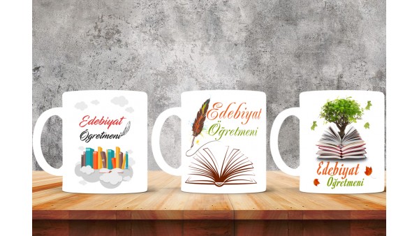 Edebiyat Öğretmenlerine Özel Tasarımlı Baskılı Kupa Bardak – MiksHediye