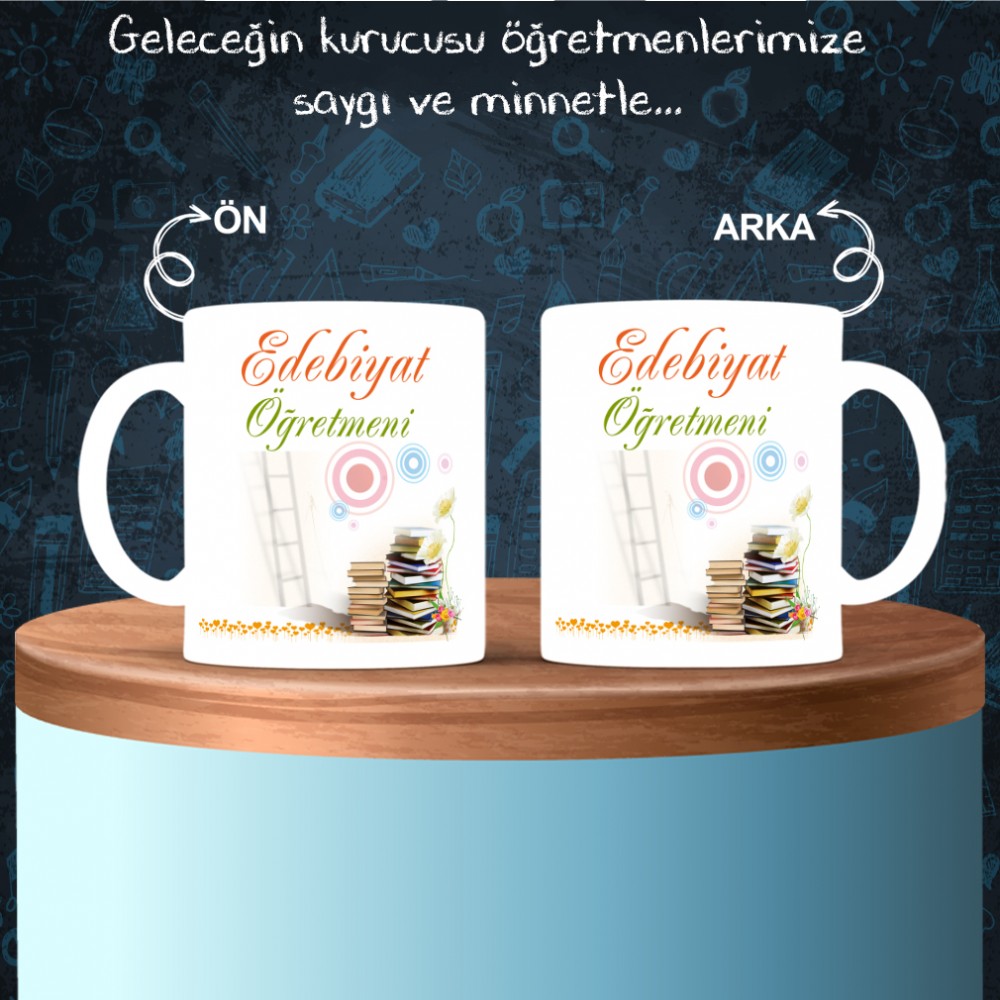 Edebiyat Öğretmenlerine Özel Tasarımlı Baskılı Kupa Bardak – MiksHediye