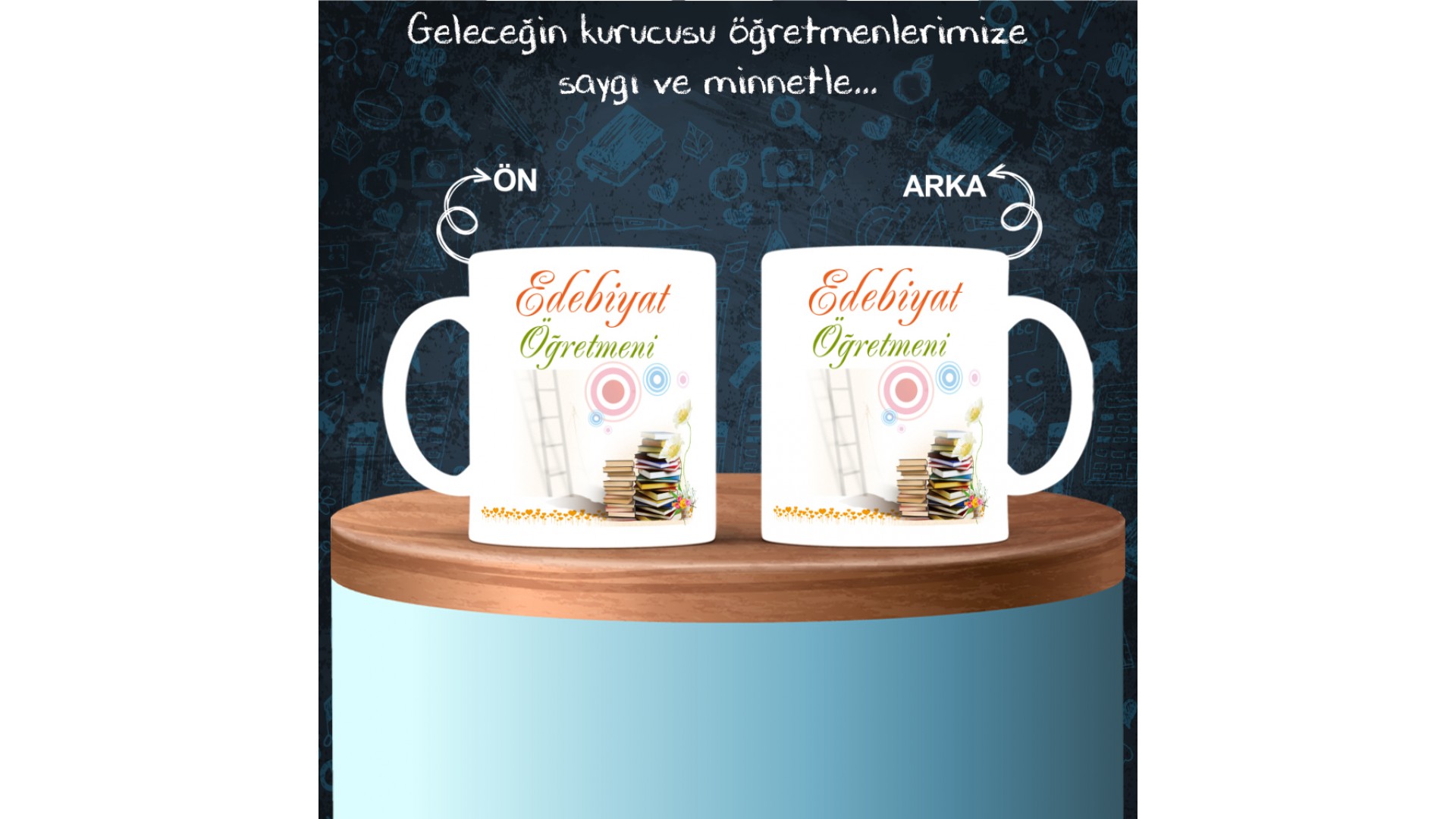 Edebiyat - Felsefe Öğretmenlerine özel baskılı seramik kupa bardak