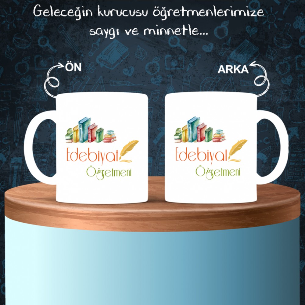 Edebiyat - Felsefe Öğretmenlerine özel baskılı seramik kupa bardak
