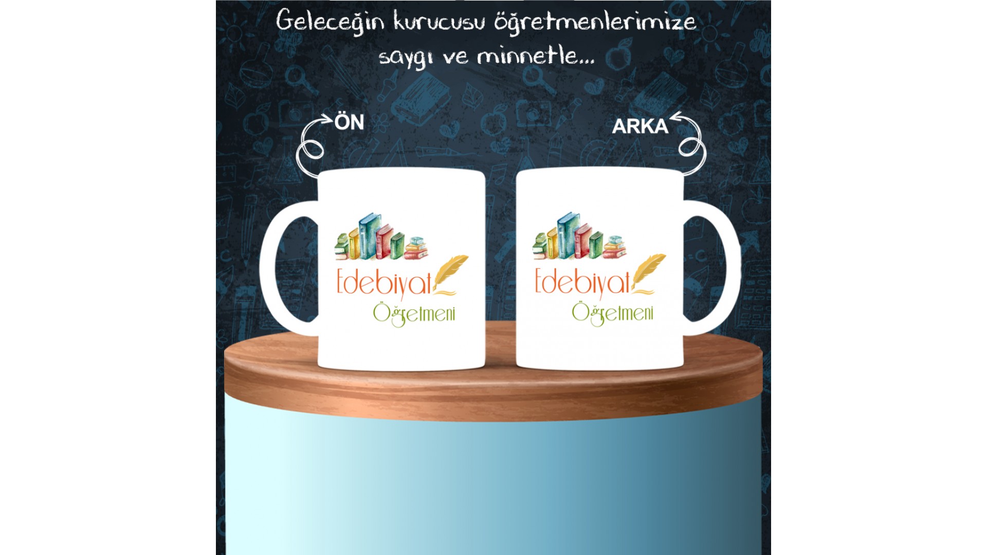 Edebiyat - Felsefe Öğretmenlerine özel baskılı seramik kupa bardak