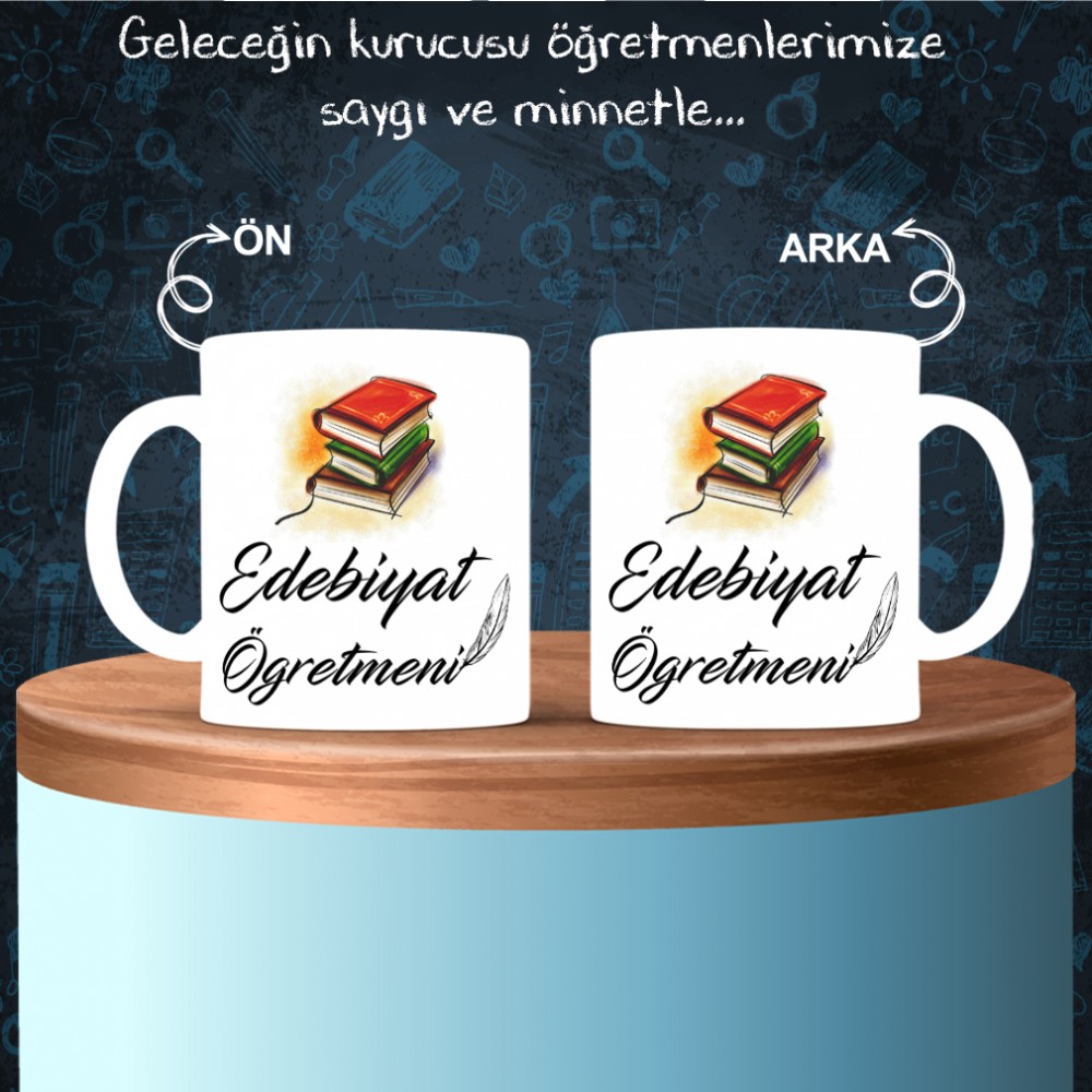 Edebiyat - Felsefe Öğretmenlerine özel baskılı seramik kupa bardak