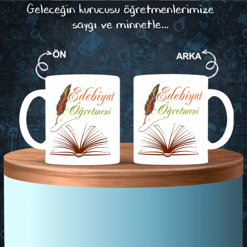 Edebiyat - Felsefe Öğretmenlerine özel baskılı seramik kupa bardak