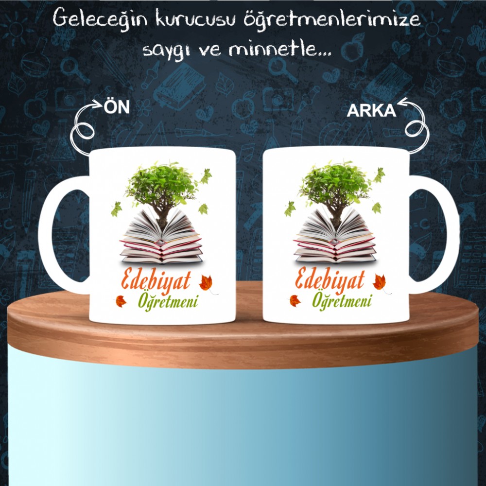 Edebiyat - Felsefe Öğretmenlerine özel baskılı seramik kupa bardak