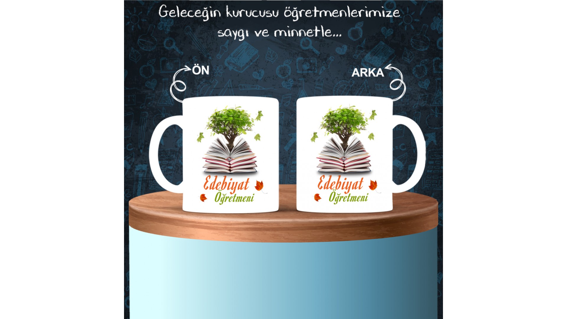 Edebiyat - Felsefe Öğretmenlerine özel baskılı seramik kupa bardak