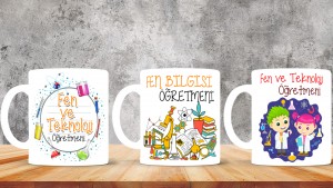 Fen ve Teknoloji Öğretmenlerine özel baskılı seramik kupa bardak