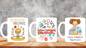 Fen ve Teknoloji Öğretmenlerine özel baskılı seramik kupa bardak