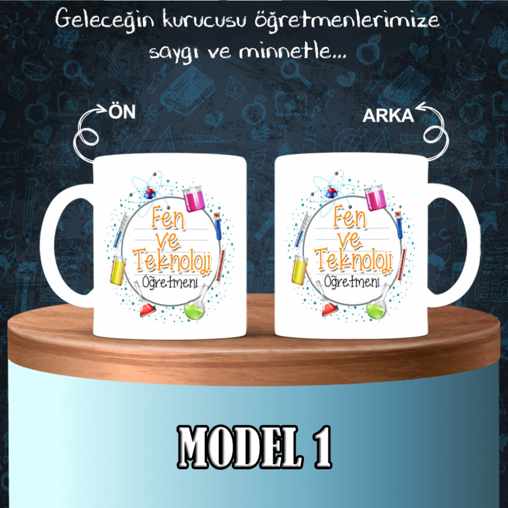 Fen ve Teknoloji Öğretmenlerine Özel Tasarımlı Baskılı Kupa Bardak – MiksHediye
