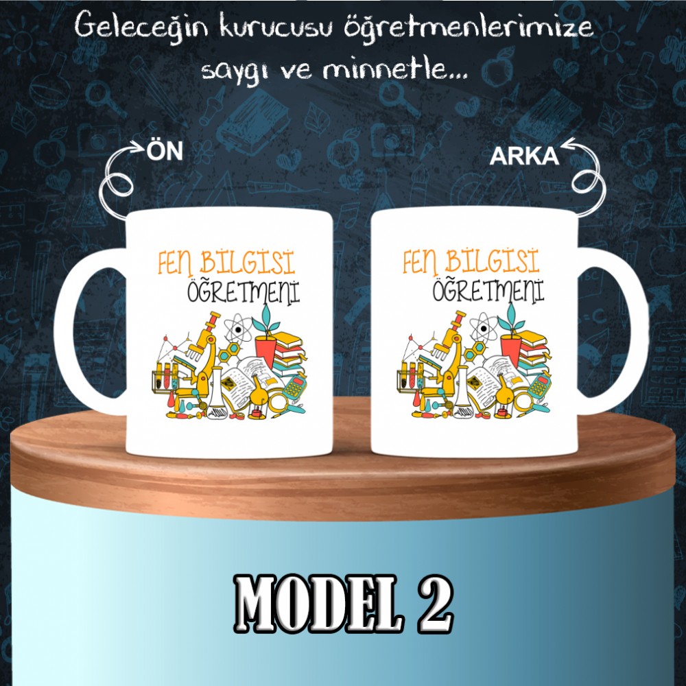 Fen ve Teknoloji Öğretmenlerine özel baskılı seramik kupa bardak