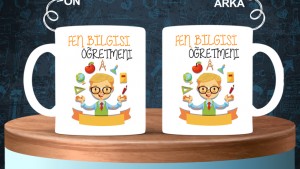 Fen ve Teknoloji Öğretmenlerine özel baskılı seramik kupa bardak