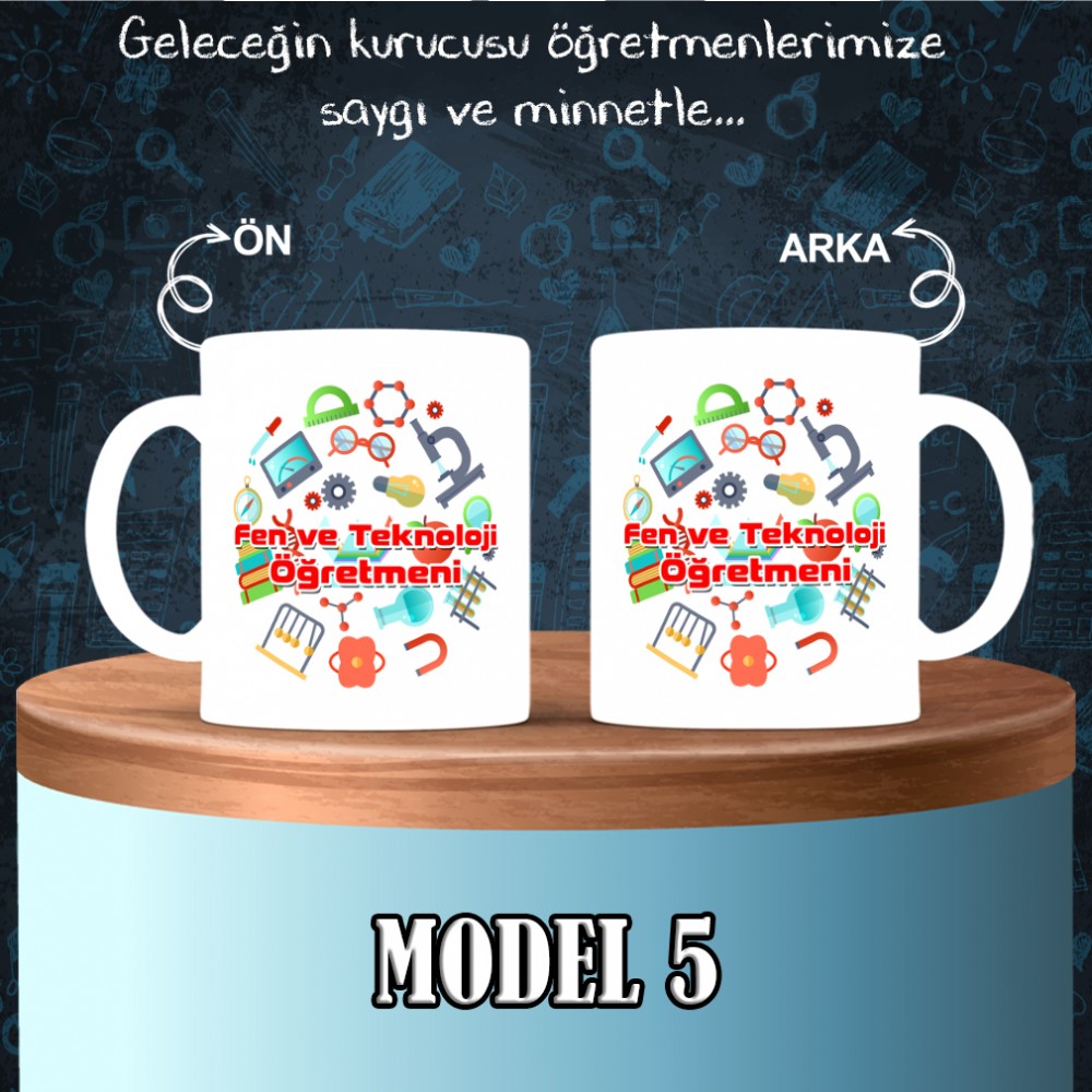 Fen ve Teknoloji Öğretmenlerine özel baskılı seramik kupa bardak