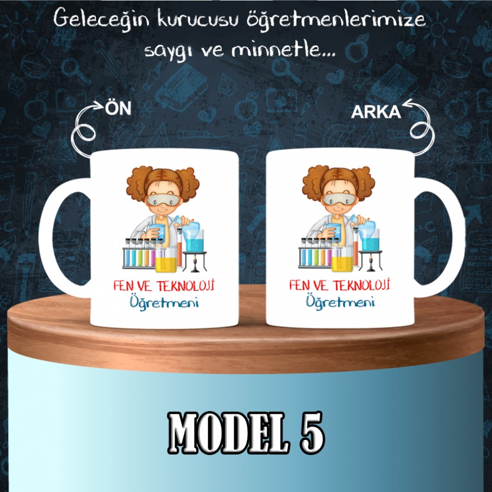 Fen ve Teknoloji Öğretmenlerine özel baskılı seramik kupa bardak