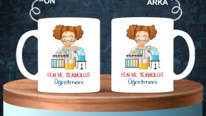 Fen ve Teknoloji Öğretmenlerine özel baskılı seramik kupa bardak