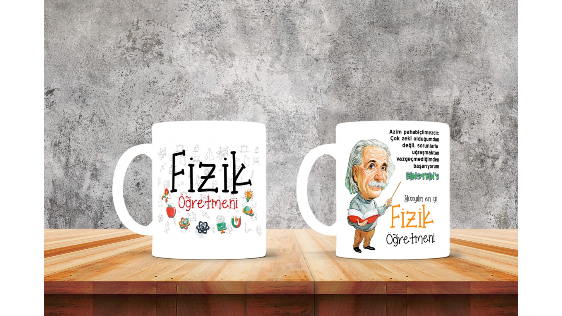Fizik Öğretmenlerine özel baskılı seramik kupa bardak