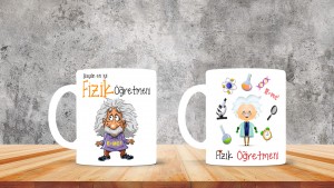 Fizik Öğretmenlerine özel baskılı seramik kupa bardak