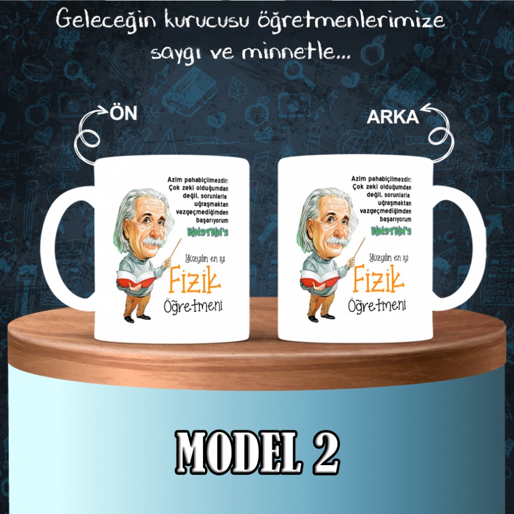 Fizik Öğretmenlerine özel baskılı seramik kupa bardak