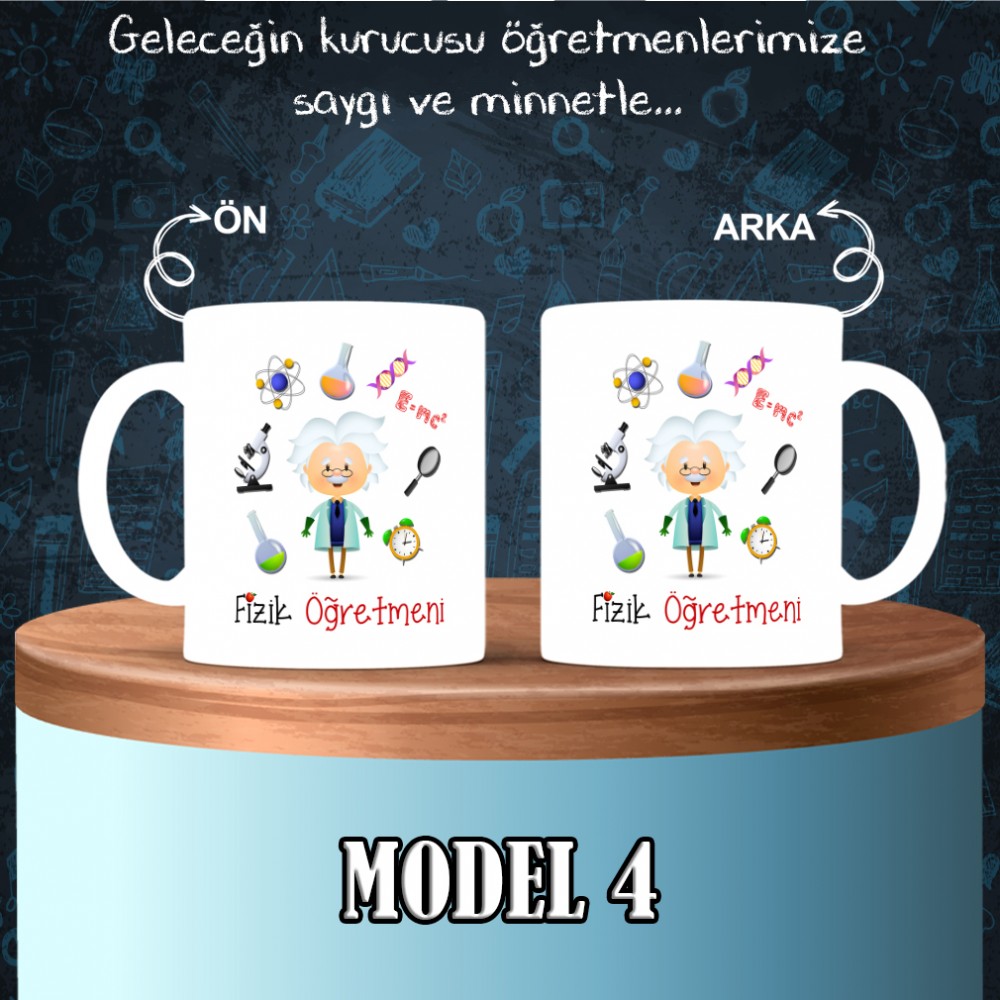 Fizik Öğretmenlerine özel baskılı seramik kupa bardak
