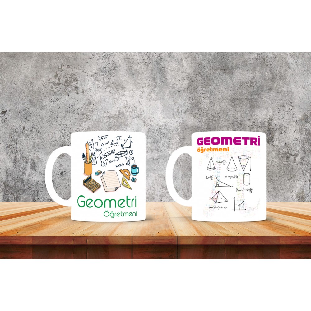 Geometri Öğretmenlerine Özel Tasarımlı Baskılı Kupa Bardak – MiksHediye