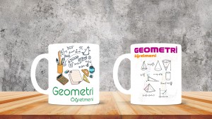 Geometri Öğretmenlerine özel baskılı seramik kupa bardak
