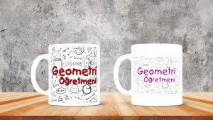 Geometri Öğretmenlerine özel baskılı seramik kupa bardak