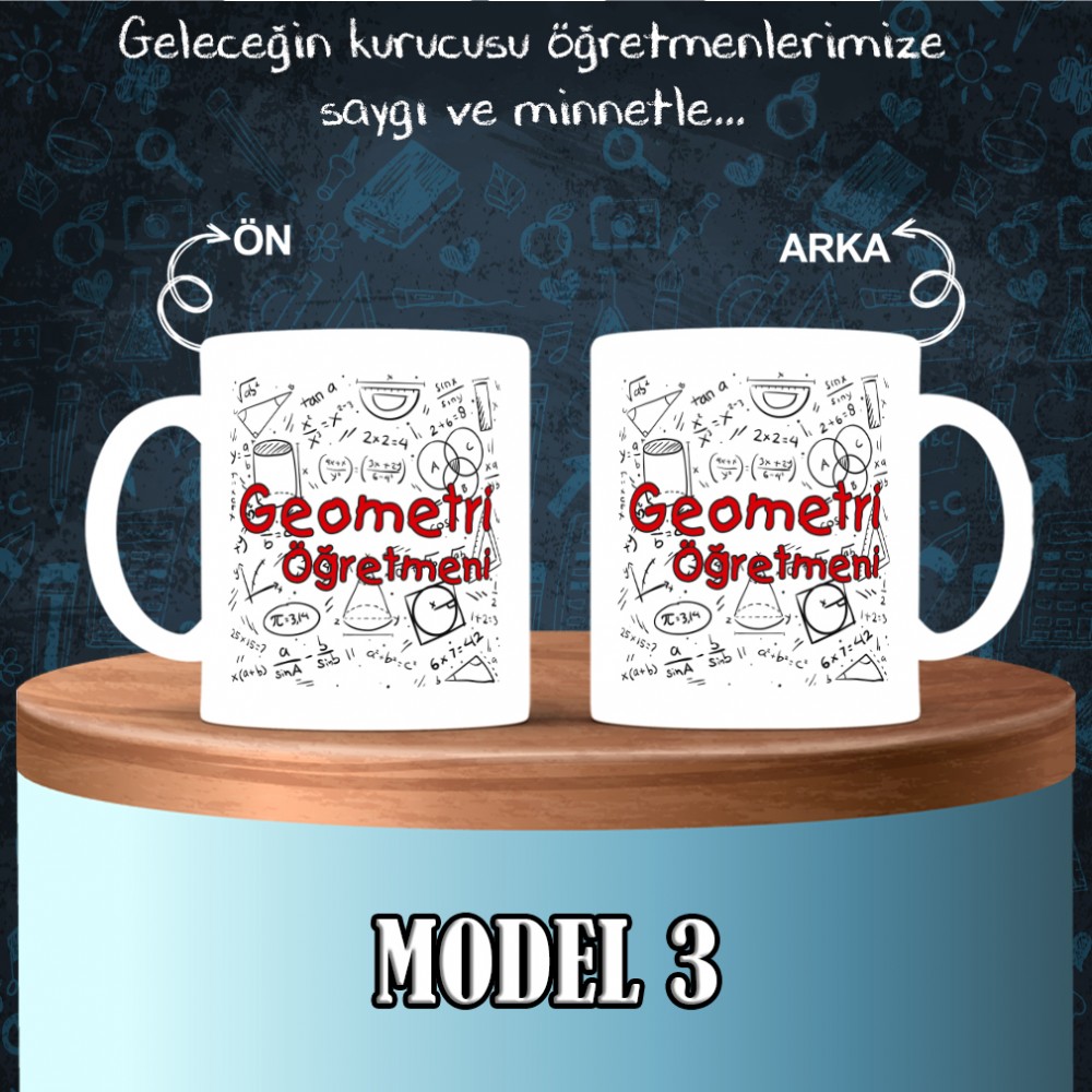 Geometri Öğretmenlerine Özel Tasarımlı Baskılı Kupa Bardak – MiksHediye
