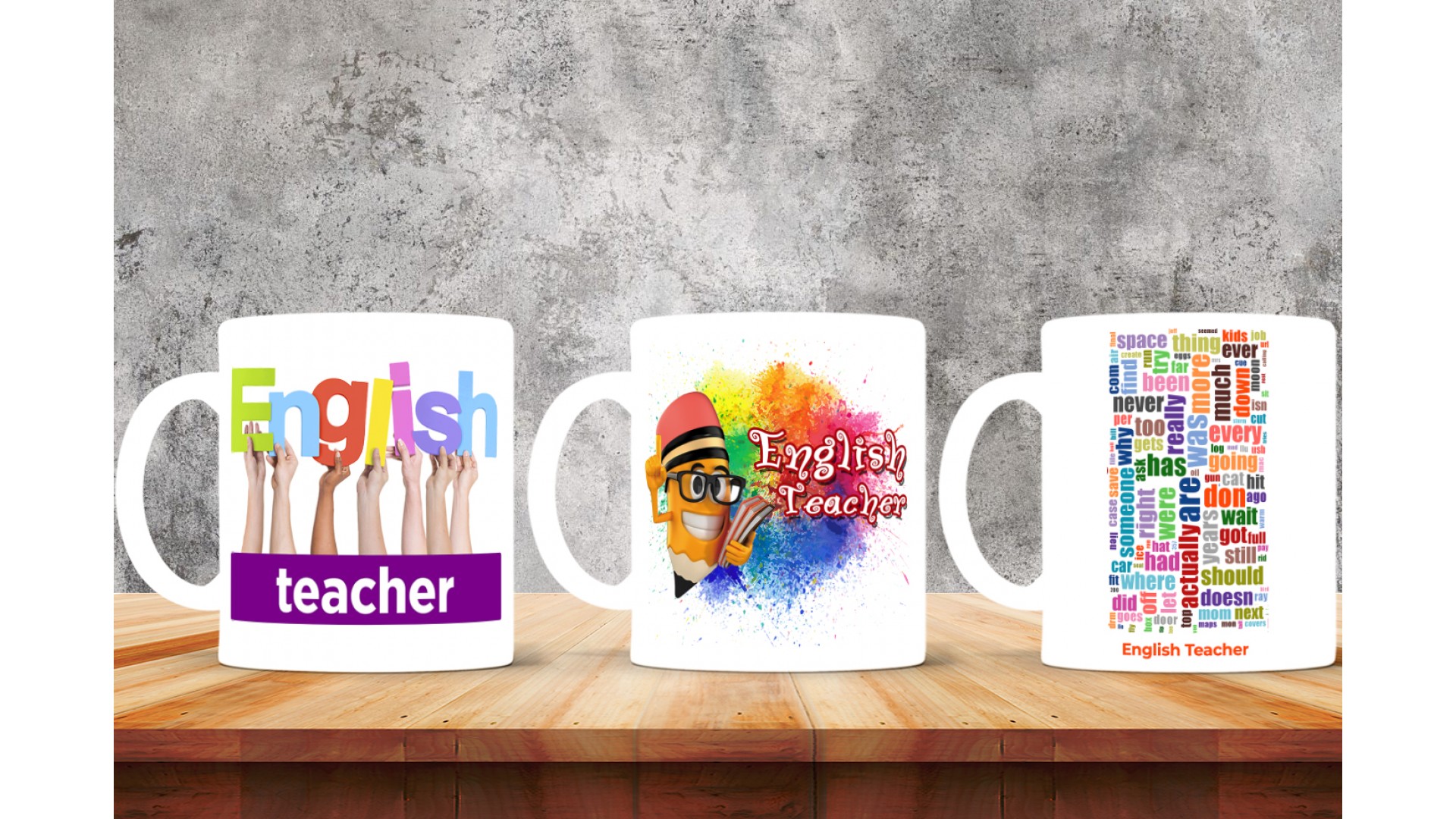 İngilizce  Öğretmenlerine özel baskılı seramik kupa bardak