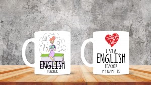 İngilizce  Öğretmenlerine özel baskılı seramik kupa bardak