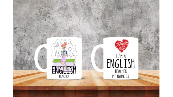 İngilizce  Öğretmenlerine Özel Tasarımlı Baskılı Kupa Bardak – MiksHediye