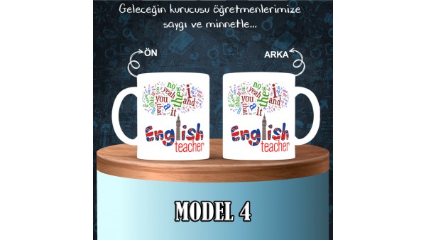İngilizce  Öğretmenlerine Özel Tasarımlı Baskılı Kupa Bardak – MiksHediye