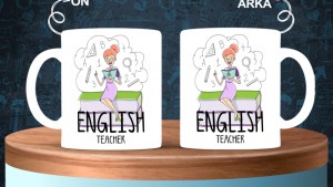 İngilizce  Öğretmenlerine özel baskılı seramik kupa bardak