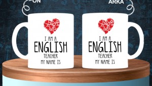 İngilizce  Öğretmenlerine özel baskılı seramik kupa bardak