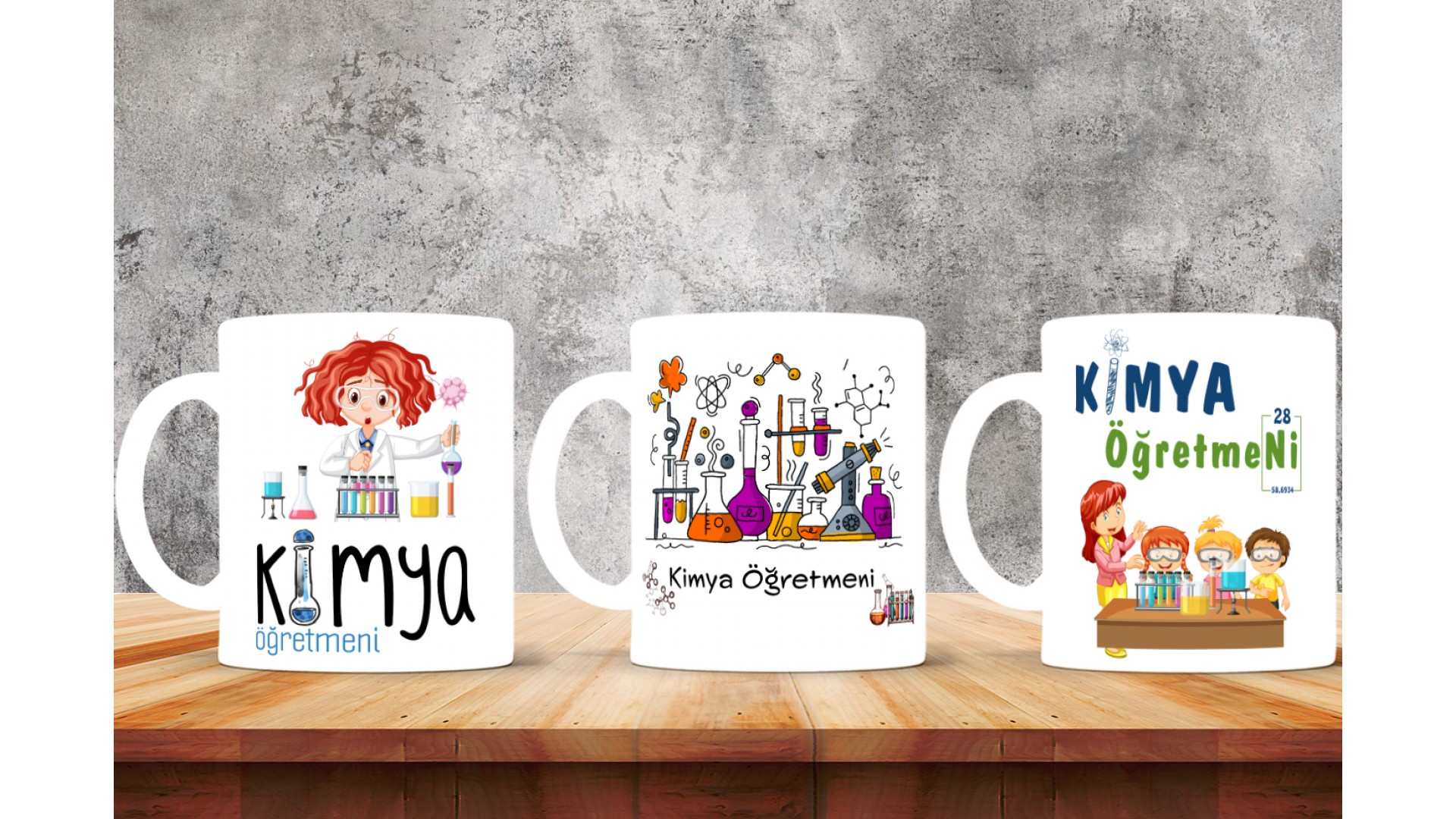 Kimya Öğretmenlerine özel baskılı seramik kupa bardak