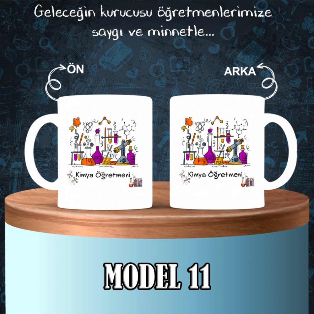 Kimya Öğretmenlerine özel baskılı seramik kupa bardak
