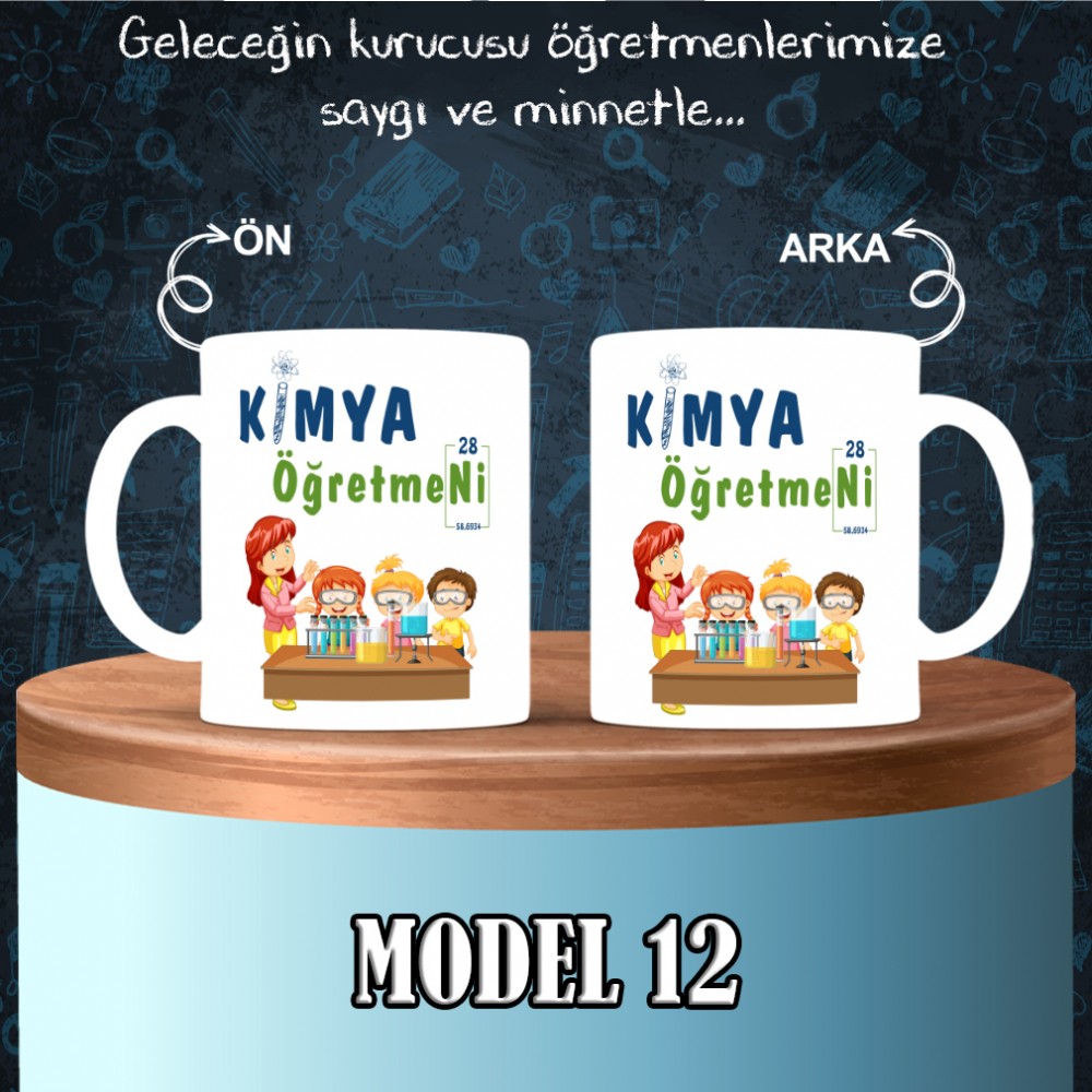 Kimya Öğretmenlerine özel baskılı seramik kupa bardak