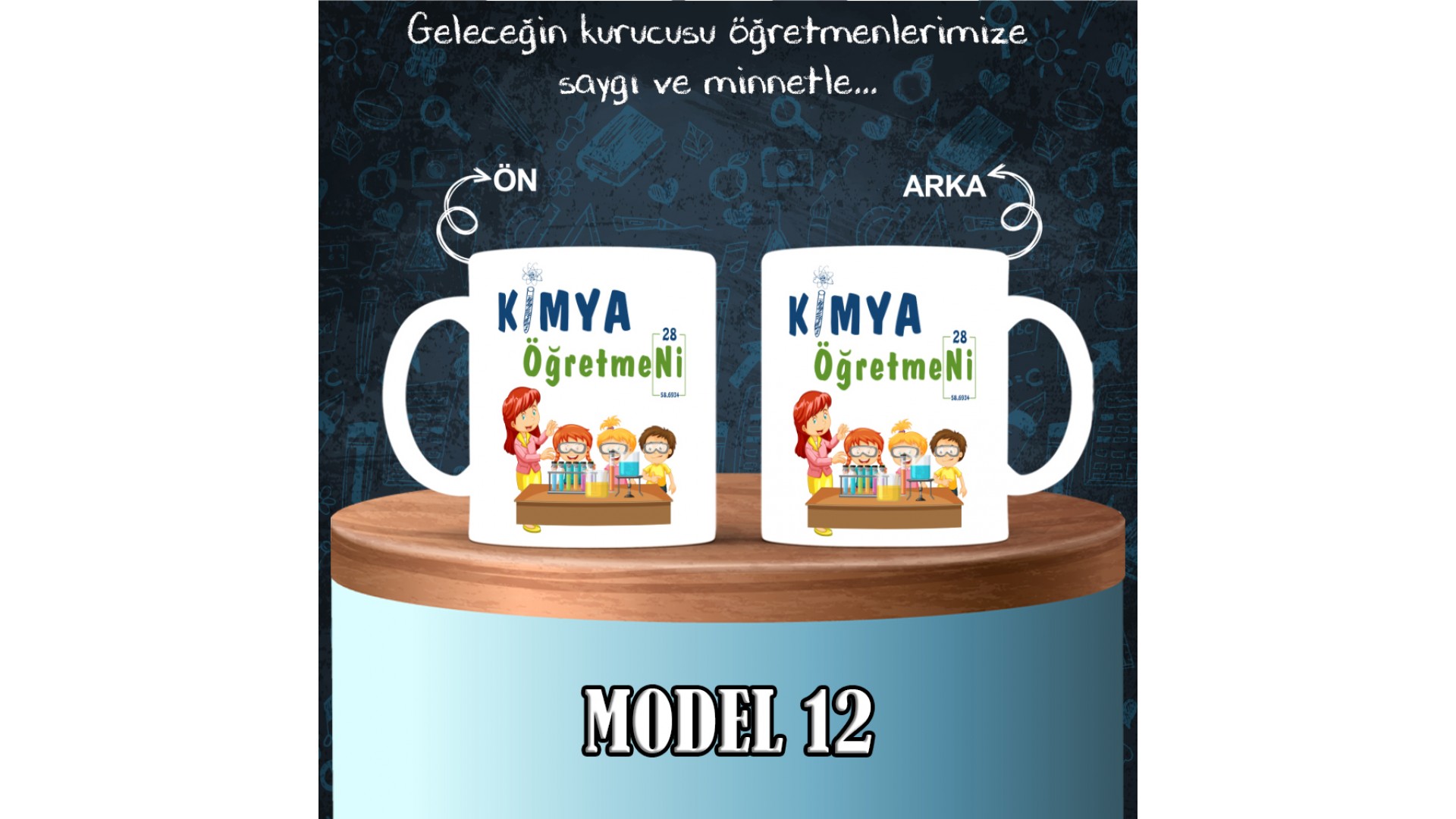 Kimya Öğretmenlerine özel baskılı seramik kupa bardak