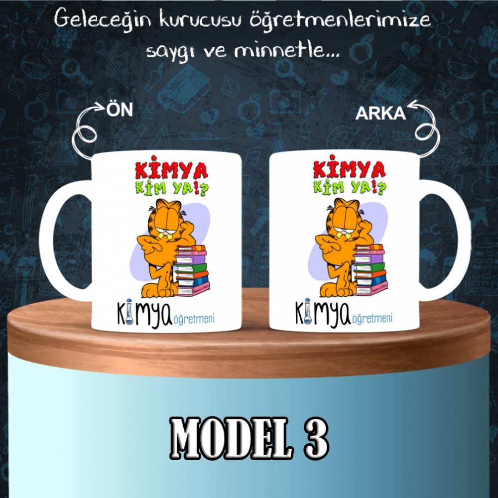Kimya Öğretmenlerine özel baskılı seramik kupa bardak