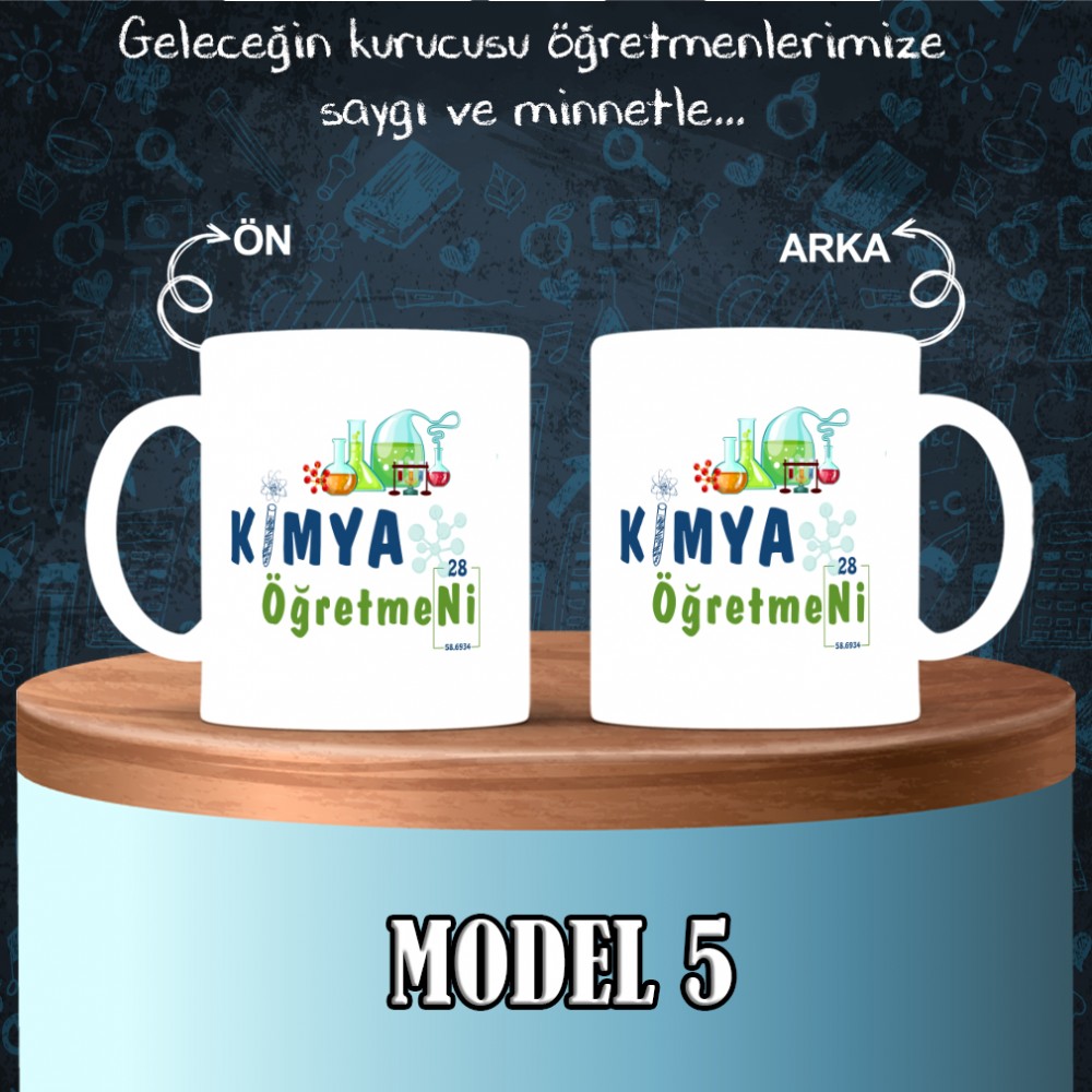 Kimya Öğretmenlerine özel baskılı seramik kupa bardak