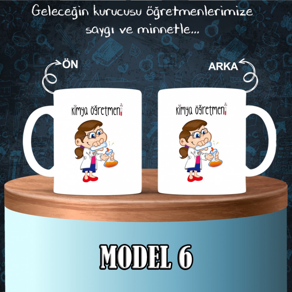 Kimya Öğretmenlerine özel baskılı seramik kupa bardak