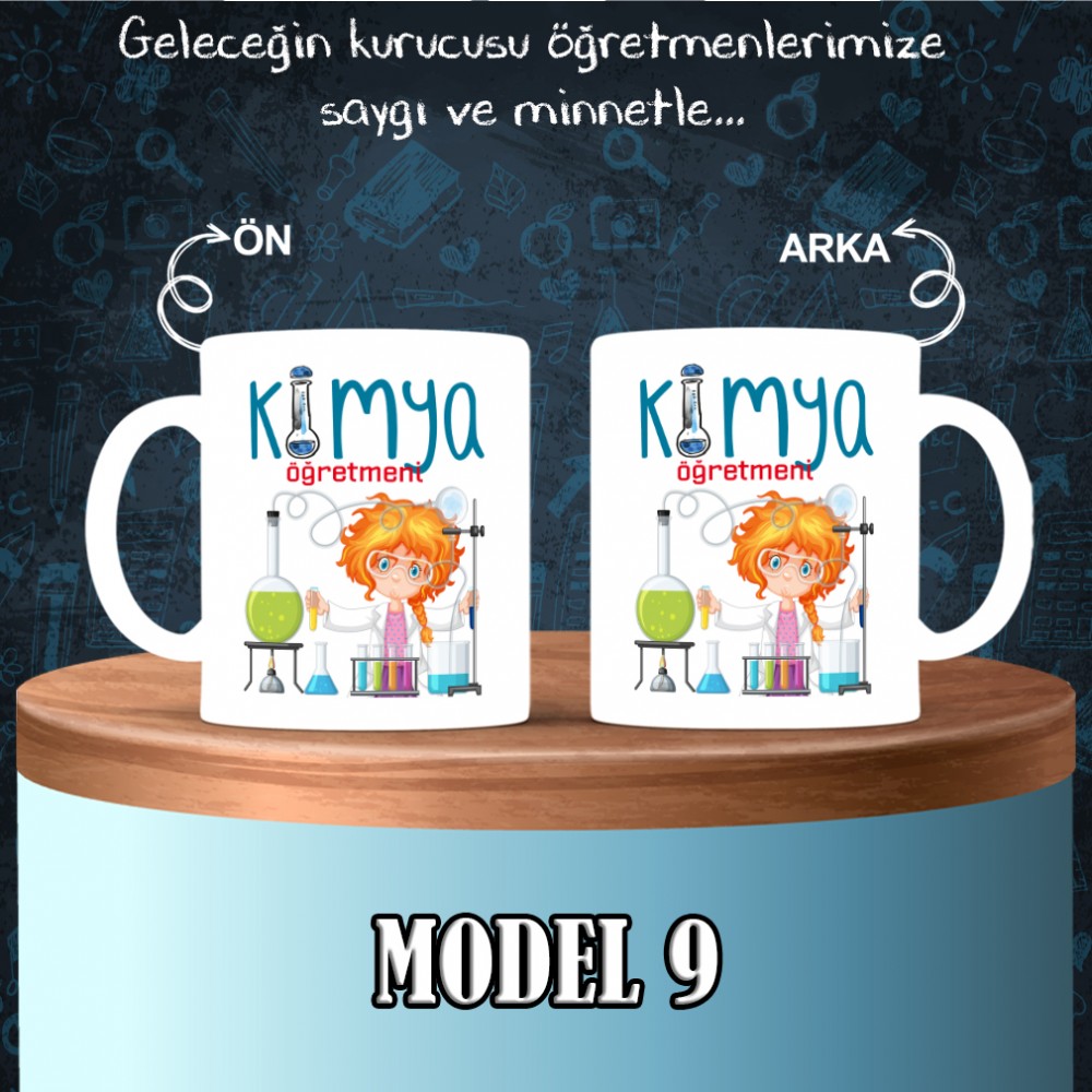 Kimya Öğretmenlerine özel baskılı seramik kupa bardak