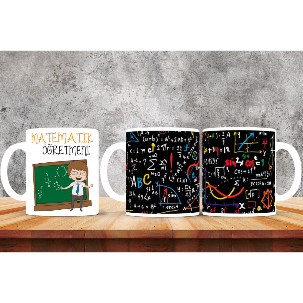 Matematik Öğretmenlerine Özel Tasarımlı Baskılı Kupa Bardak – MiksHediye