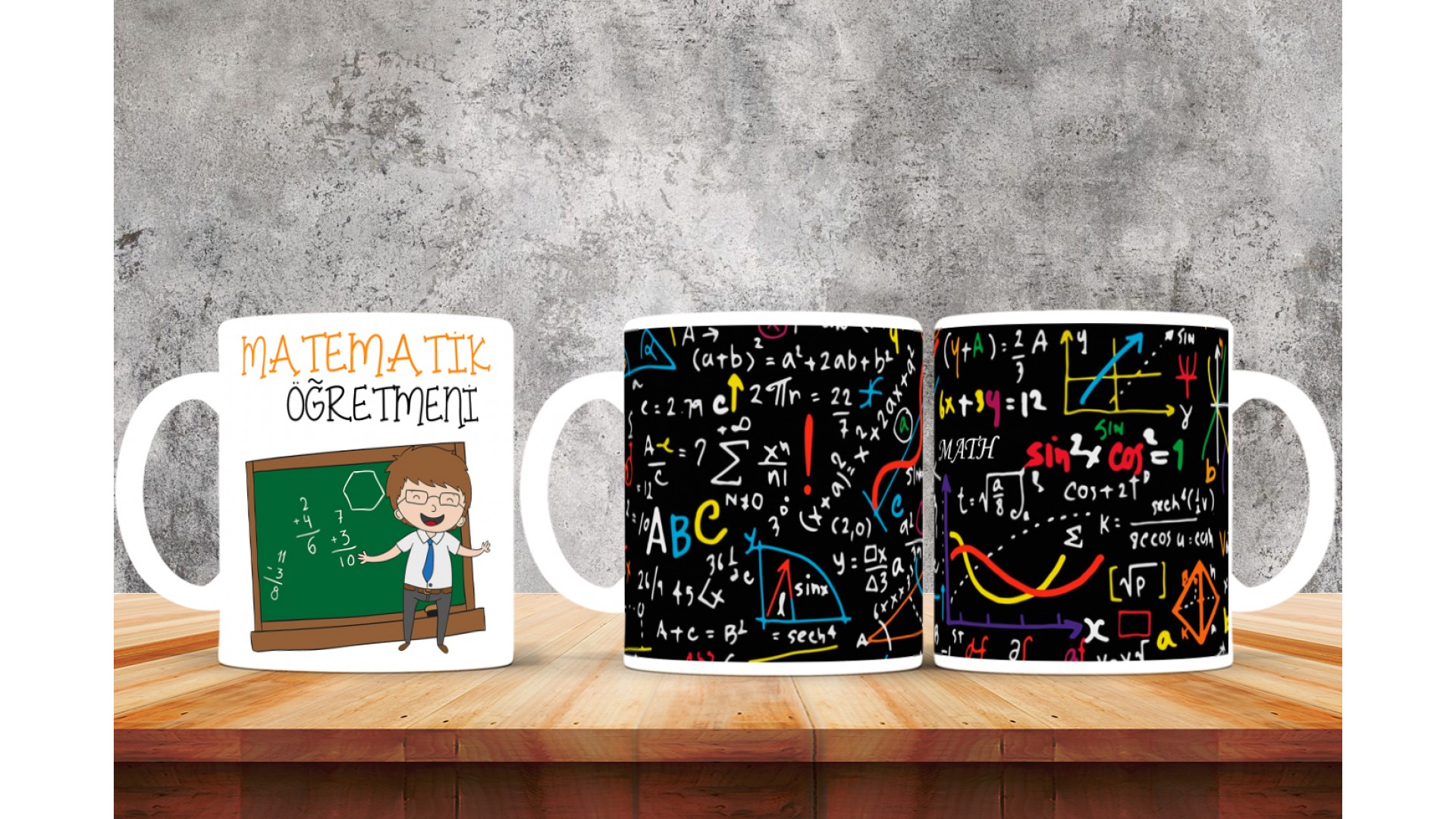 Matematik Öğretmenlerine özel baskılı seramik kupa bardak