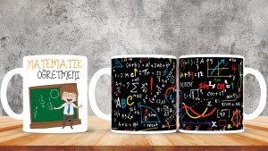 Matematik Öğretmenlerine özel baskılı seramik kupa bardak