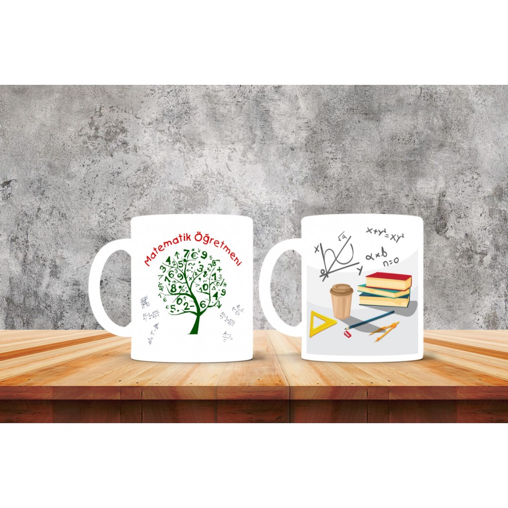 Matematik Öğretmenlerine Özel Tasarımlı Baskılı Kupa Bardak – MiksHediye