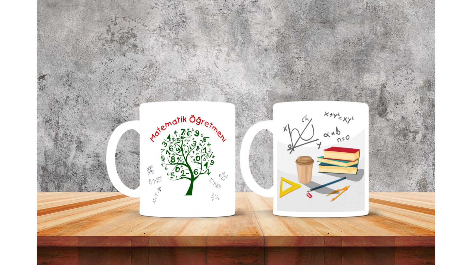 Matematik Öğretmenlerine özel baskılı seramik kupa bardak
