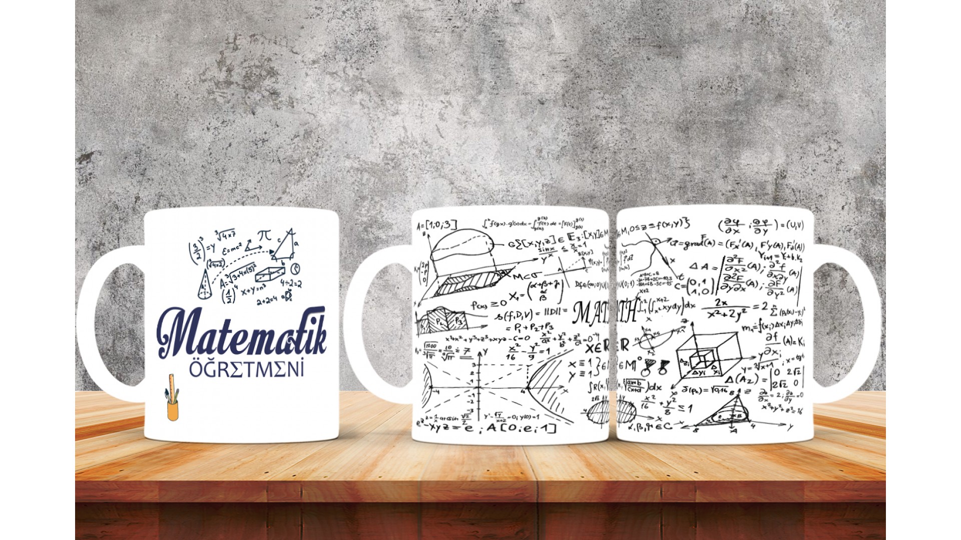 Matematik Öğretmenlerine özel baskılı seramik kupa bardak